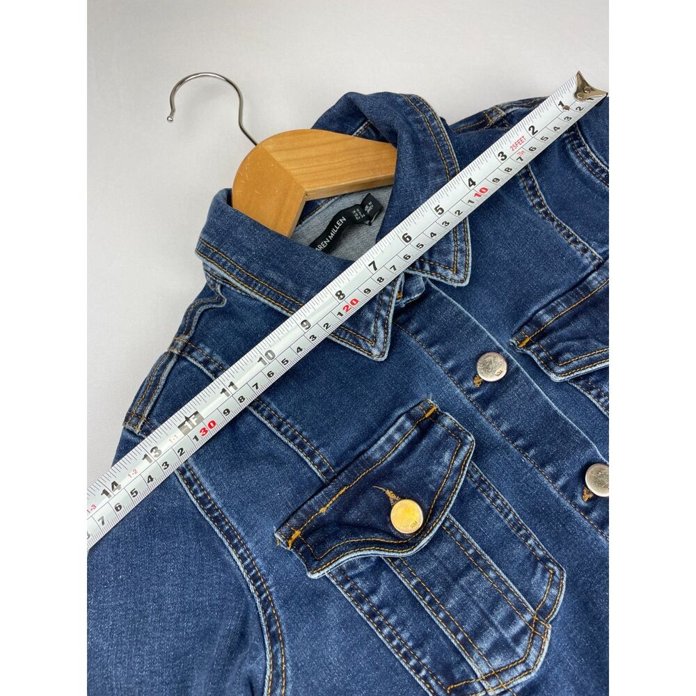 ~ Karen Millen Dress 2 Denim Stretch Midi Button Up Blue Maxi Boho Long Sleeve - Picture 8 of 16